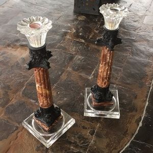 Marble candlestick holders